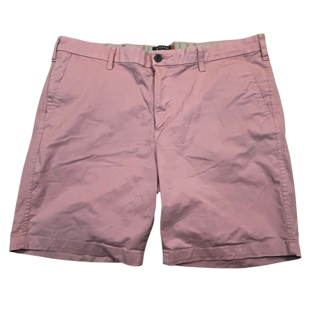 Dockers Shorts Mens 40 Pink Supreme‎ Flex Flat Front Chino Casual Golf Summer